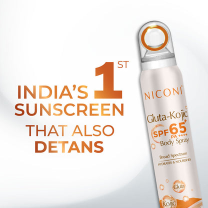 Niconi Gluta-Kojic SPF 65+ PA++++ Sunscreen Spray | Protect + De-Tan