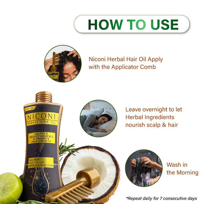 Niconi Herbal Hair Oil (Comb Applicator) 200ml