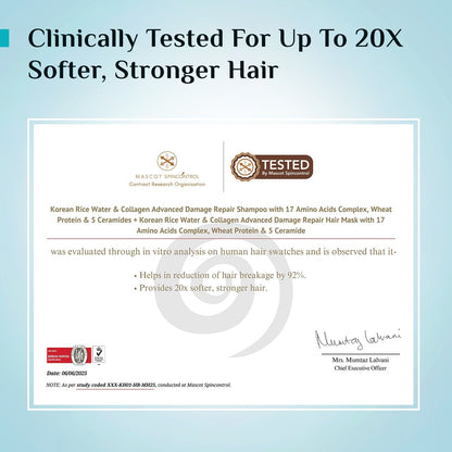 Korean Rice Water & Collagen Advanced  Damage Repair Hair Mask